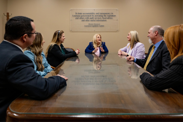 Financial audit team meeting
